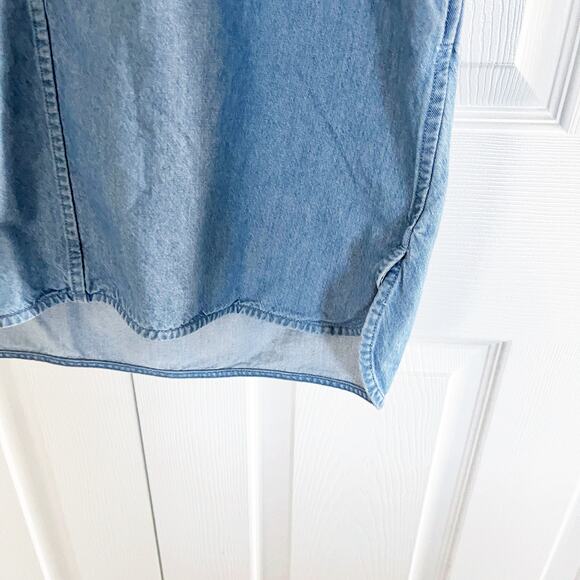 Everlane The Splitneck Jean Dress in Medium Washed Blue - Picture 5 of 9